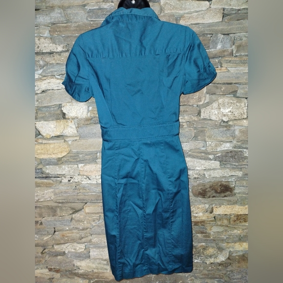 The Limited size 2 button down front collared blue green dress - Picture 6 of 7